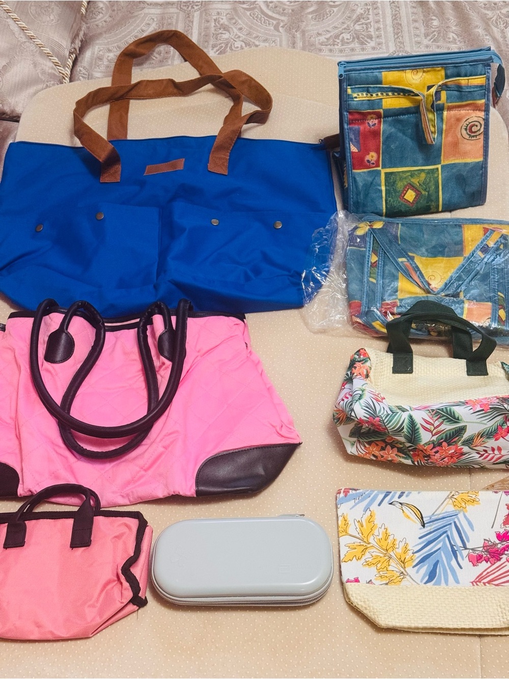 Lot of Totes and Cosmetic Bags -All new